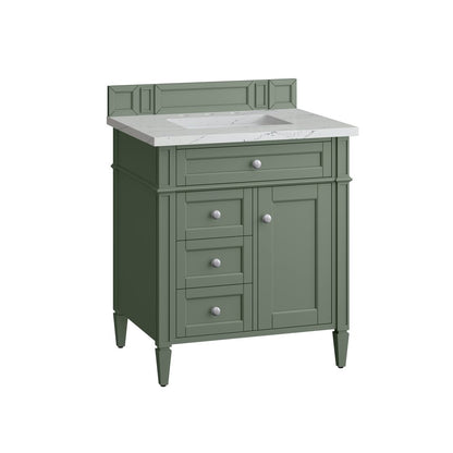 James Martin - Brittany 30" Single Vanity, Smokey Celadon w/ 3 CM Ethereal Noctis Top - 650-V30-SC-3ENC view 6