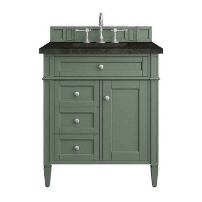 James Martin - Brittany 30" Single Vanity, Smokey Celadon, w/ 3 CM Phantome Eclos Top - 650-V30-SC-3PHT view 1