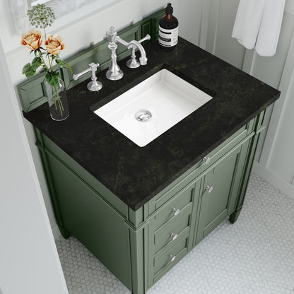 James Martin - Brittany 30" Single Vanity, Smokey Celadon, w/ 3 CM Phantome Eclos Top - 650-V30-SC-3PHT view 5