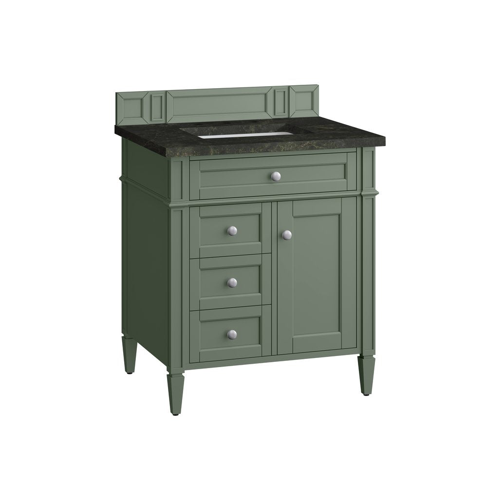 James Martin - Brittany 30" Single Vanity, Smokey Celadon, w/ 3 CM Phantome Eclos Top - 650-V30-SC-3PHT view 6