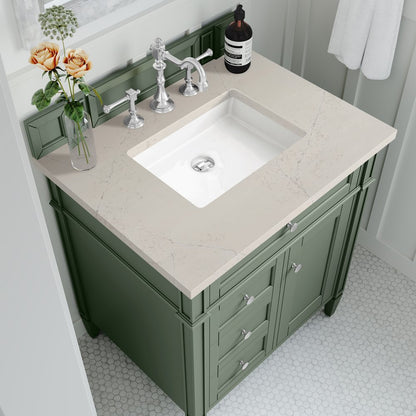 James Martin - Brittany 30" Single Vanity, Smokey Celadon, w/ 3 CM Siberian Silestone Top - 650-V30-SC-3SFR view 5