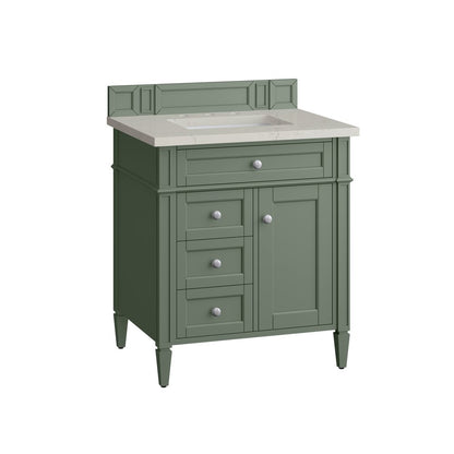 James Martin - Brittany 30" Single Vanity, Smokey Celadon, w/ 3 CM Siberian Silestone Top - 650-V30-SC-3SFR view 6