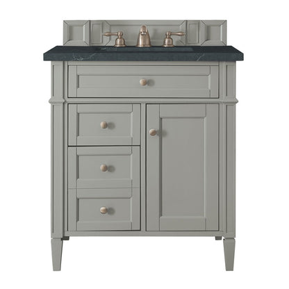 James Martin - Brittany 30" Single Vanity, Urban Gray, w/ 3 CM Charcoal Soapstone Silestone Top - 650-V30-UGR-3CSP view 1