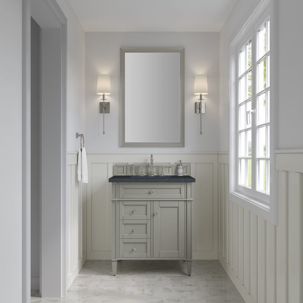 James Martin - Brittany 30" Single Vanity, Urban Gray, w/ 3 CM Charcoal Soapstone Silestone Top - 650-V30-UGR-3CSP view 2