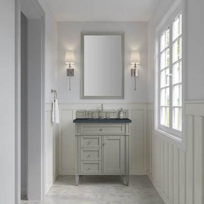 James Martin - Brittany 30" Single Vanity, Urban Gray, w/ 3 CM Charcoal Soapstone Silestone Top - 650-V30-UGR-3CSP view 2