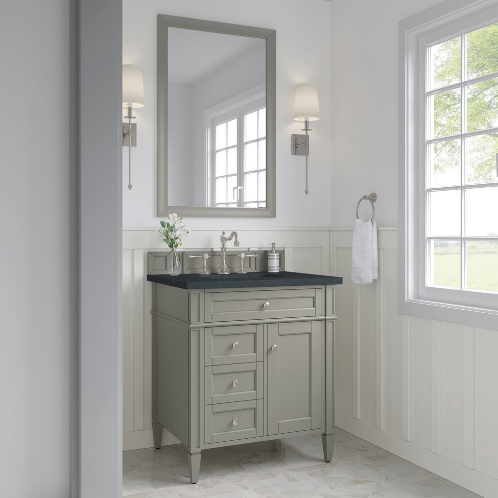 James Martin - Brittany 30" Single Vanity, Urban Gray, w/ 3 CM Charcoal Soapstone Silestone Top - 650-V30-UGR-3CSP view 3