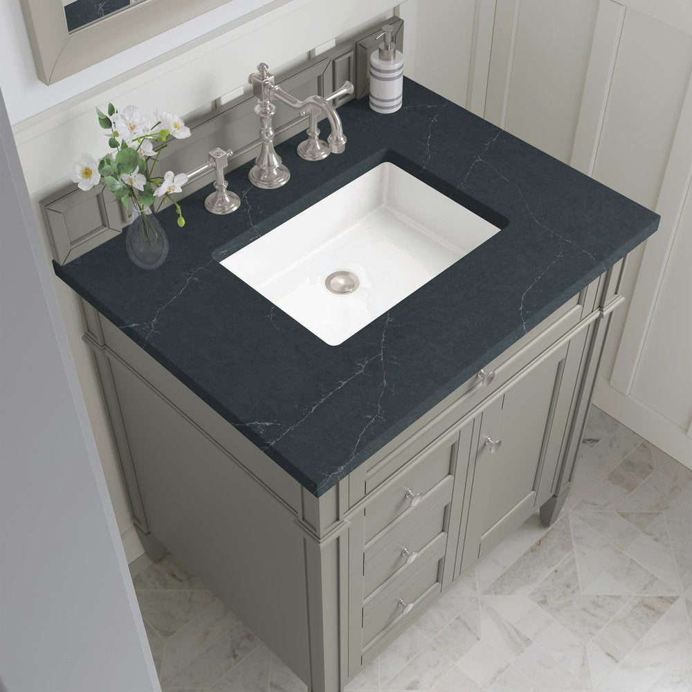James Martin - Brittany 30" Single Vanity, Urban Gray, w/ 3 CM Charcoal Soapstone Silestone Top - 650-V30-UGR-3CSP view 6