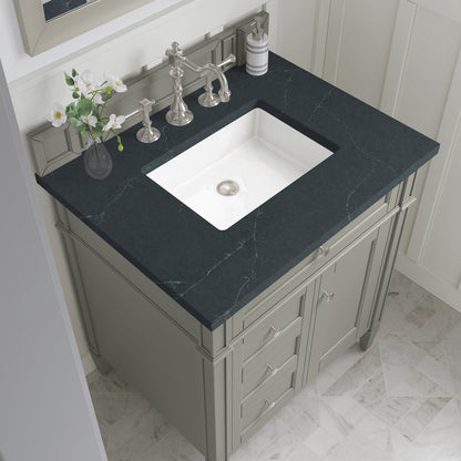 James Martin - Brittany 30" Single Vanity, Urban Gray, w/ 3 CM Charcoal Soapstone Silestone Top - 650-V30-UGR-3CSP view 6
