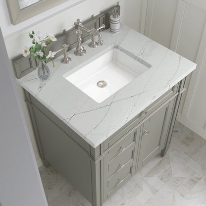 James Martin - Brittany 30" Single Vanity, Urban Gray, w/ 3 CM Ethereal Noctis Silestone Top - 650-V30-UGR-3ENC view 6
