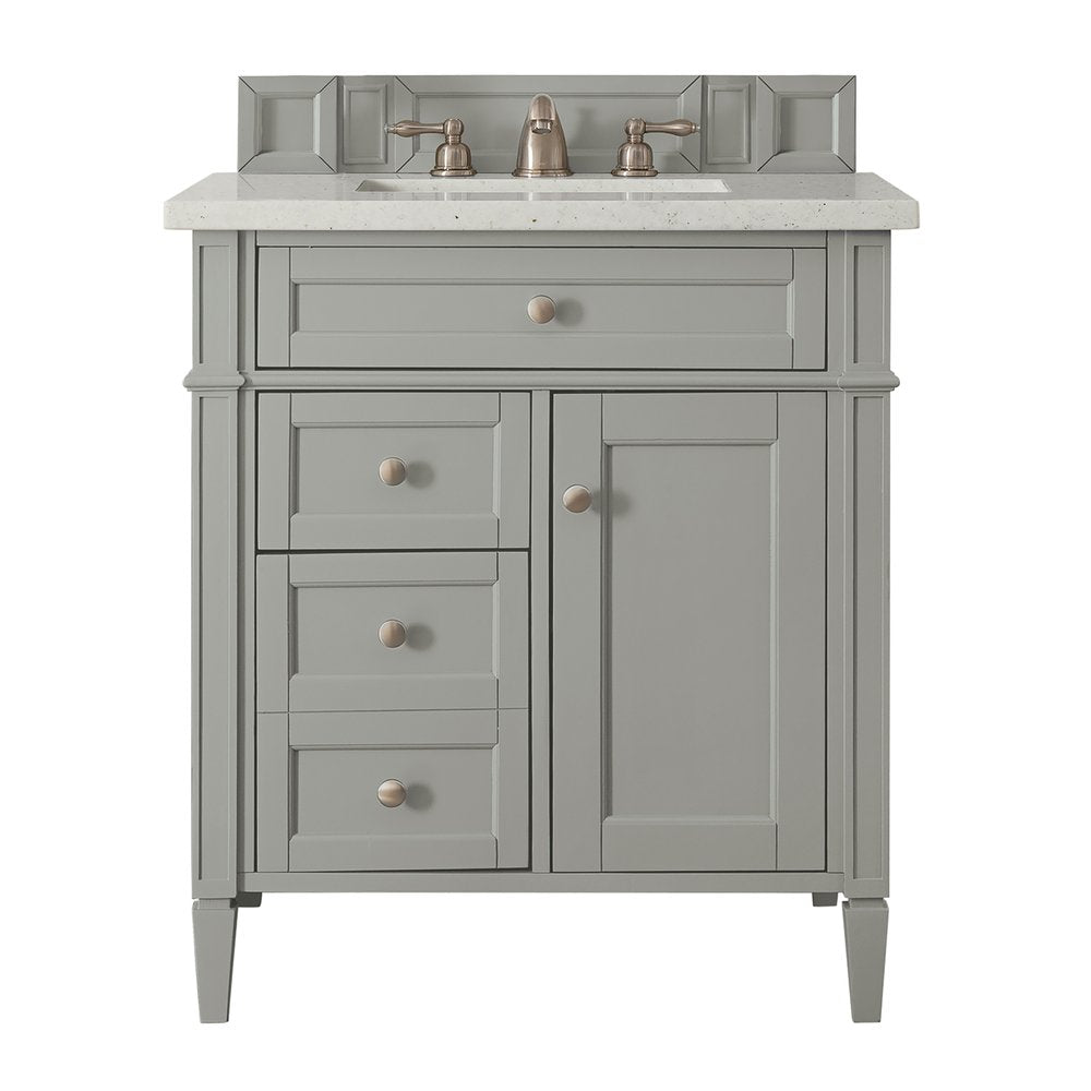 James Martin - Brittany 30" Single Vanity, Urban Gray, w/ 3 CM Lime Delight Silestone Top - 650-V30-UGR-3LDL view 1