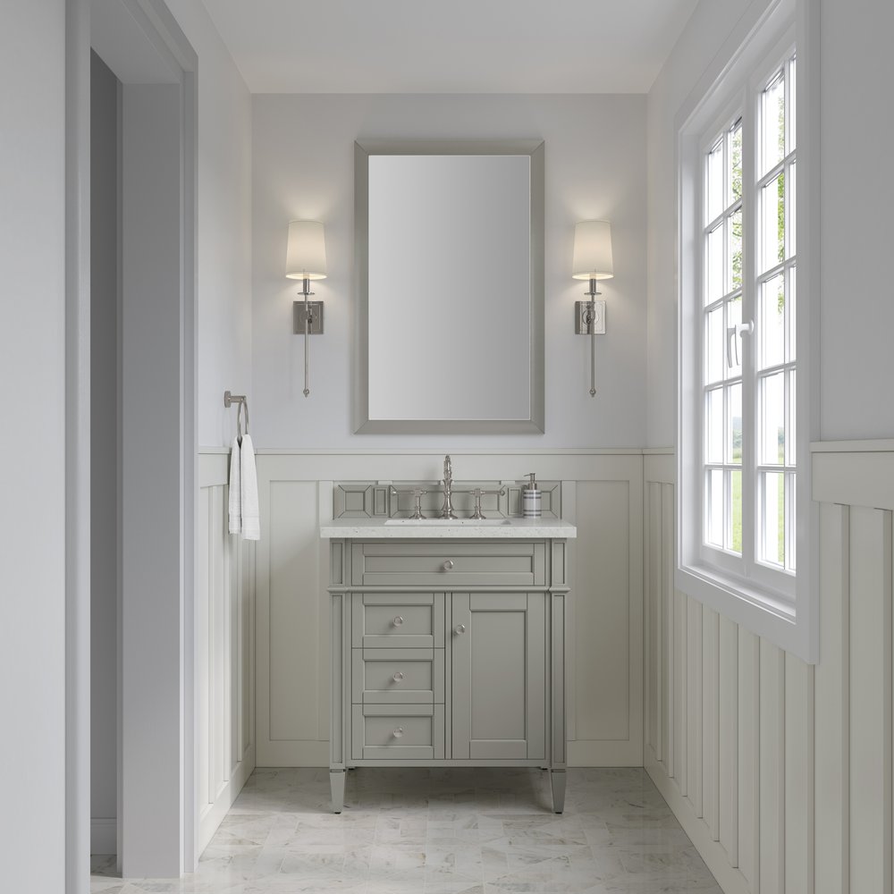 James Martin - Brittany 30" Single Vanity, Urban Gray, w/ 3 CM Lime Delight Silestone Top - 650-V30-UGR-3LDL view 2