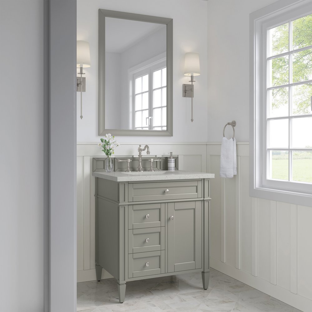 James Martin - Brittany 30" Single Vanity, Urban Gray, w/ 3 CM Lime Delight Silestone Top - 650-V30-UGR-3LDL view 3