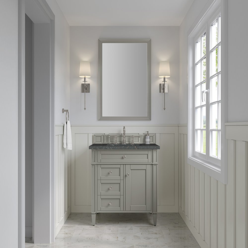 James Martin - Brittany 30" Single Vanity, Urban Gray, w/ 3 CM Parisien Bleu Silestone Top - 650-V30-UGR-3PBL view 2