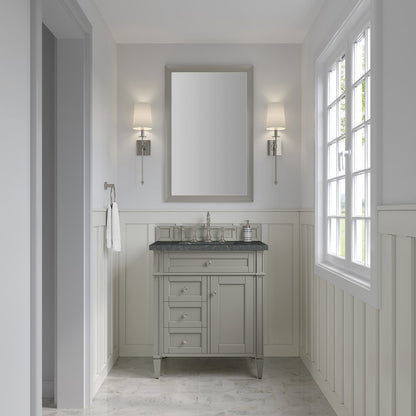 James Martin - Brittany 30" Single Vanity, Urban Gray, w/ 3 CM Parisien Bleu Silestone Top - 650-V30-UGR-3PBL view 2