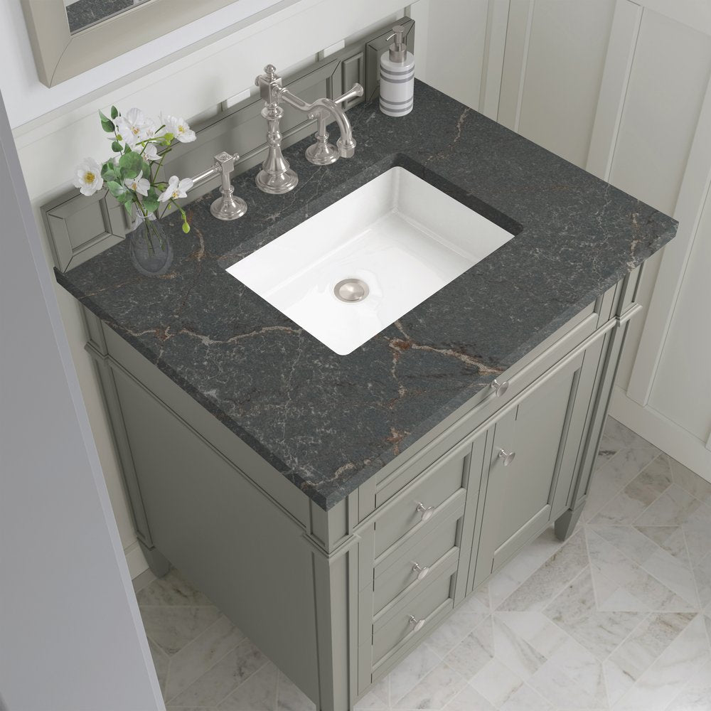 James Martin - Brittany 30" Single Vanity, Urban Gray, w/ 3 CM Parisien Bleu Silestone Top - 650-V30-UGR-3PBL view 6