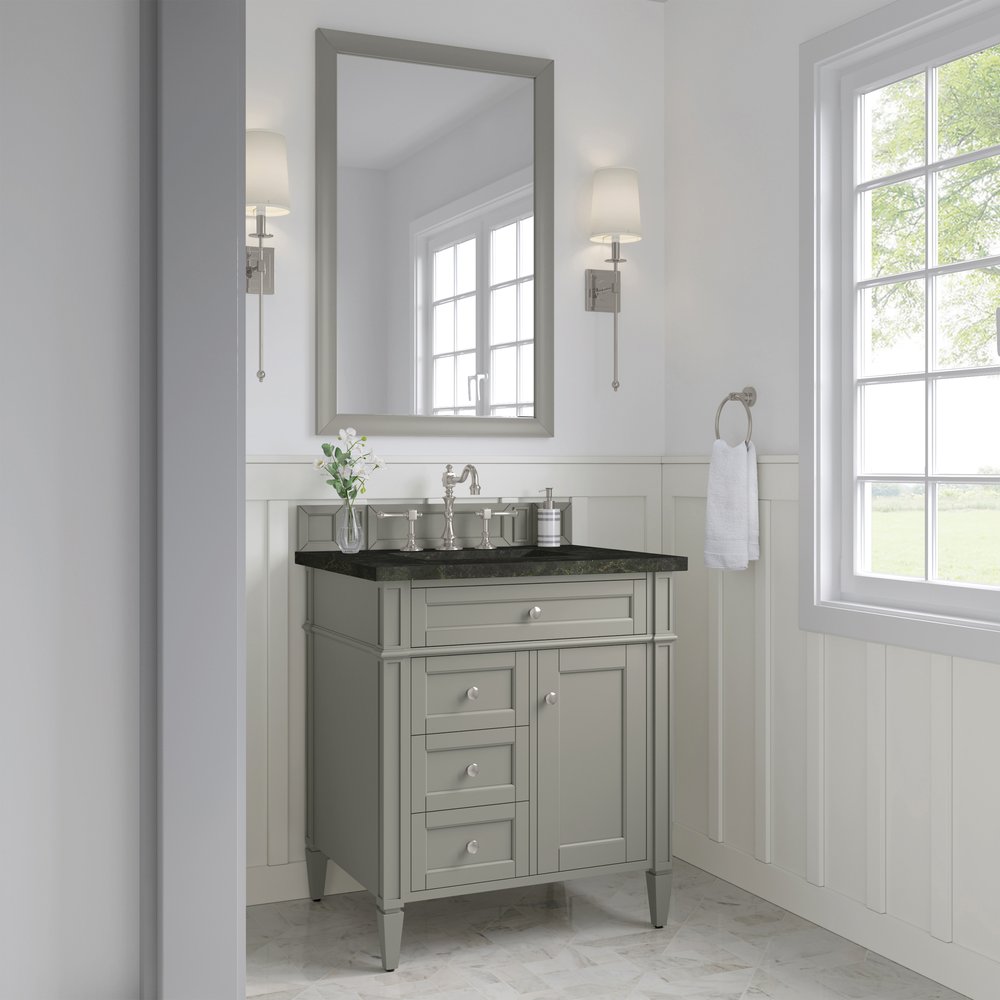 James Martin - Brittany 30" Single Vanity, Urban Gray, w/ 3 CM Phantome Eclos Top - 650-V30-UGR-3PHT view 3