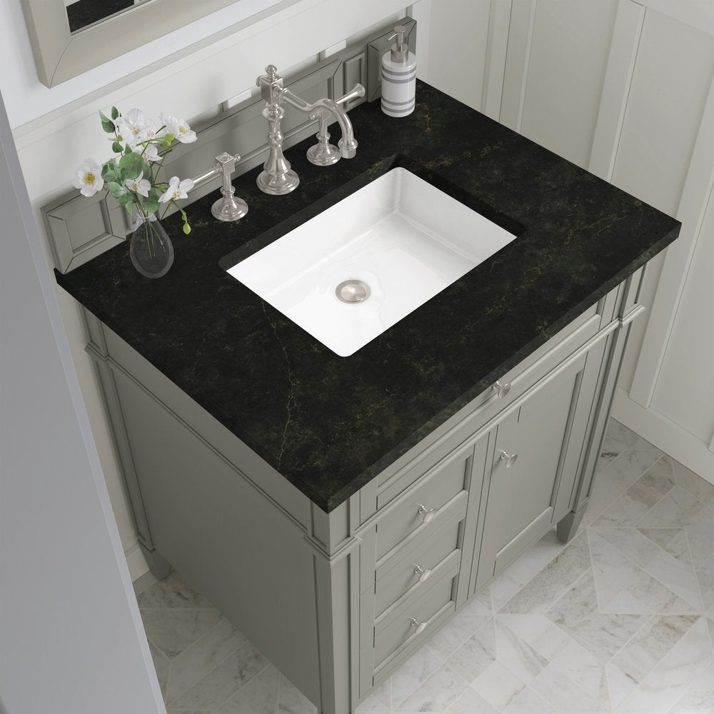 James Martin - Brittany 30" Single Vanity, Urban Gray, w/ 3 CM Phantome Eclos Top - 650-V30-UGR-3PHT view 5