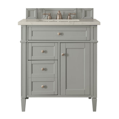 James Martin - Brittany 30" Single Vanity, Urban Gray, w/ 3 CM Siberian Silestone Top - 650-V30-UGR-3SFR view 1