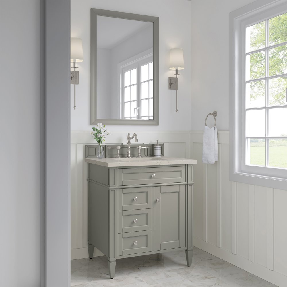 James Martin - Brittany 30" Single Vanity, Urban Gray, w/ 3 CM Siberian Silestone Top - 650-V30-UGR-3SFR view 3