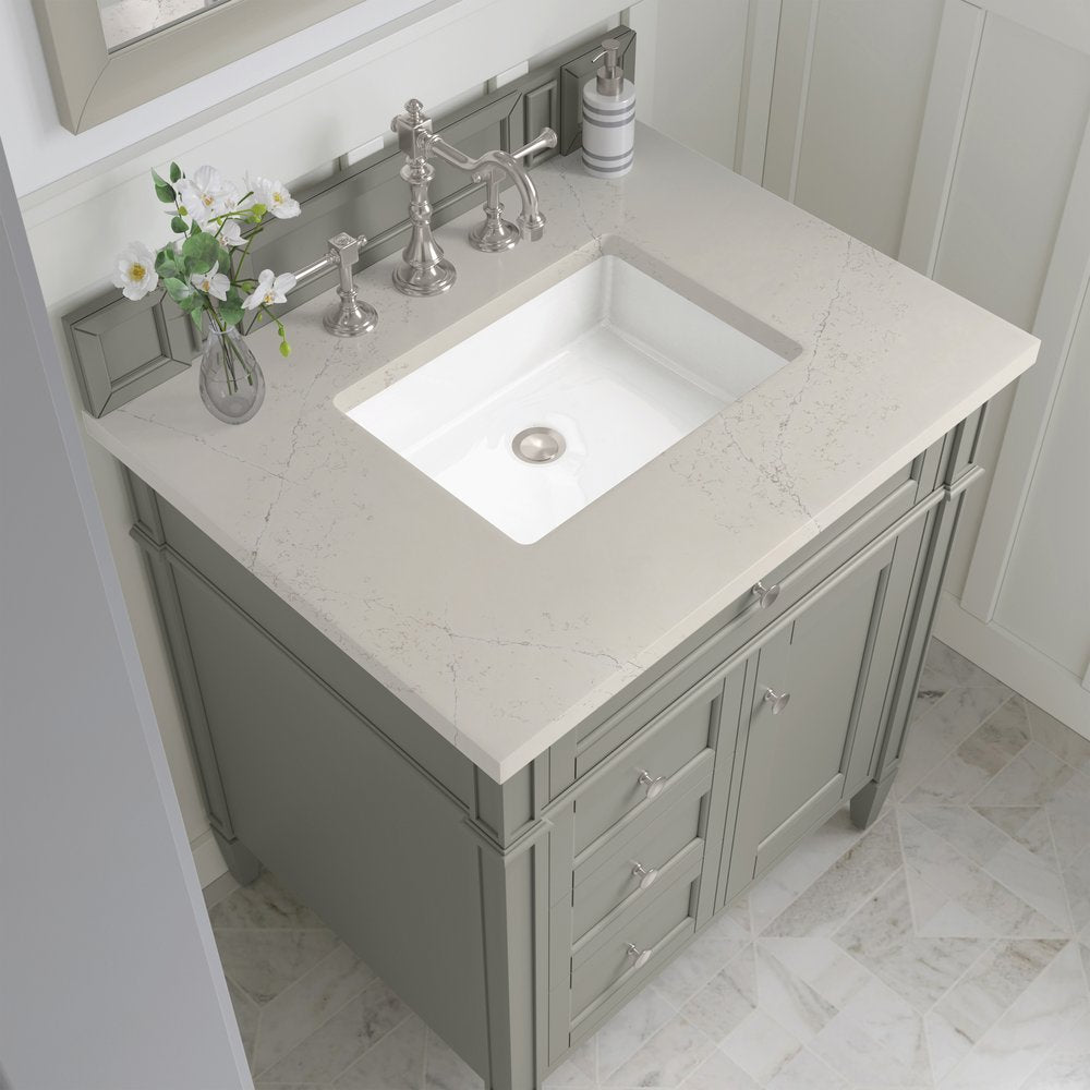 James Martin - Brittany 30" Single Vanity, Urban Gray, w/ 3 CM Siberian Silestone Top - 650-V30-UGR-3SFR view 5