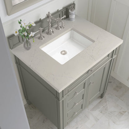 James Martin - Brittany 30" Single Vanity, Urban Gray, w/ 3 CM Siberian Silestone Top - 650-V30-UGR-3SFR view 5