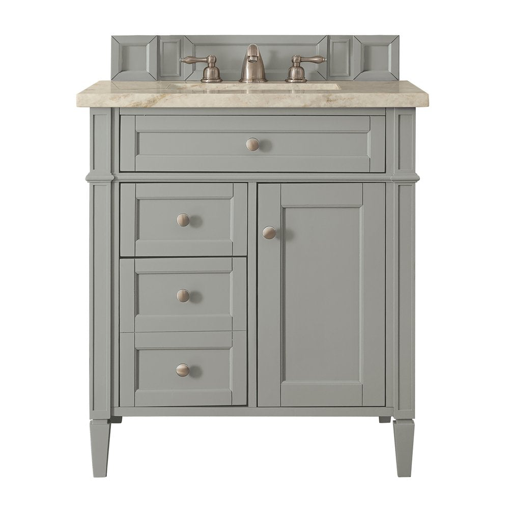 James Martin - Brittany 30" Single Vanity, Urban Gray, w/ 3 CM Tajnar Eclos Top - 650-V30-UGR-3TJR view 1