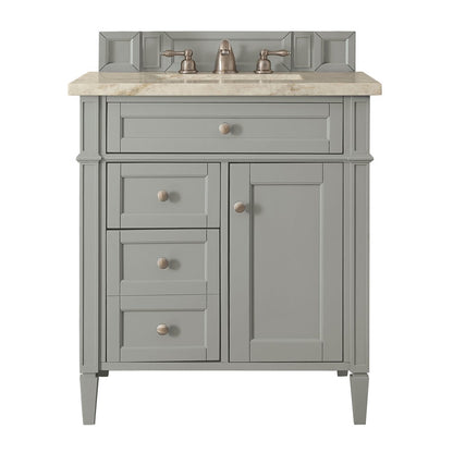 James Martin - Brittany 30" Single Vanity, Urban Gray, w/ 3 CM Tajnar Eclos Top - 650-V30-UGR-3TJR view 1