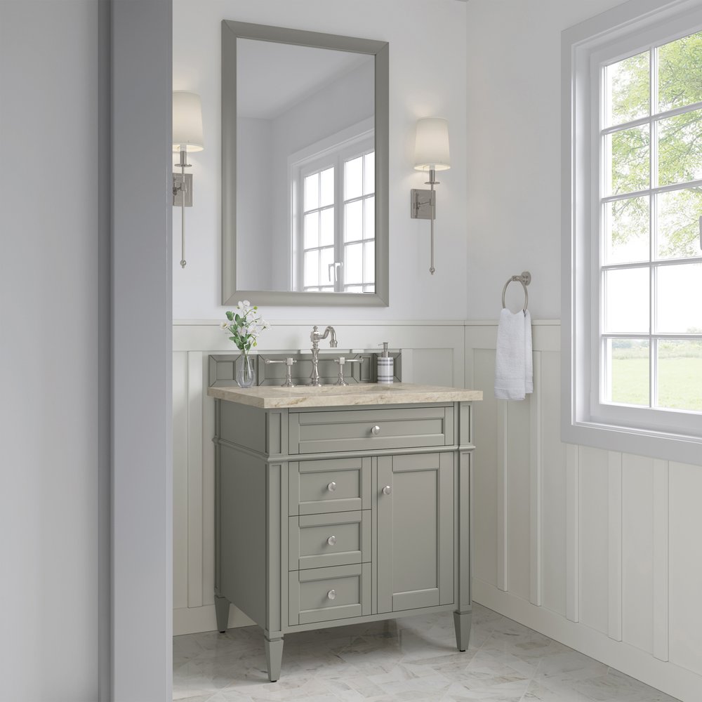James Martin - Brittany 30" Single Vanity, Urban Gray, w/ 3 CM Tajnar Eclos Top - 650-V30-UGR-3TJR view 3