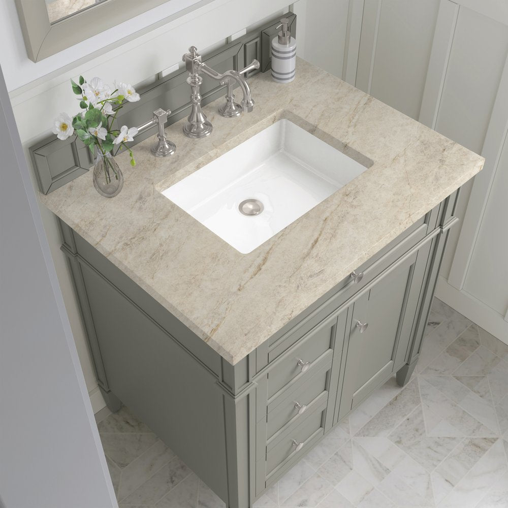 James Martin - Brittany 30" Single Vanity, Urban Gray, w/ 3 CM Tajnar Eclos Top - 650-V30-UGR-3TJR view 5