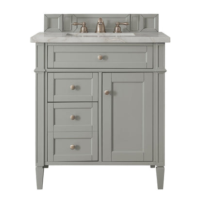 James Martin - Brittany 30" Single Vanity, Urban Gray, w/ 3 CM Victorian Silver Silestone Top - 650-V30-UGR-3VSL view 1