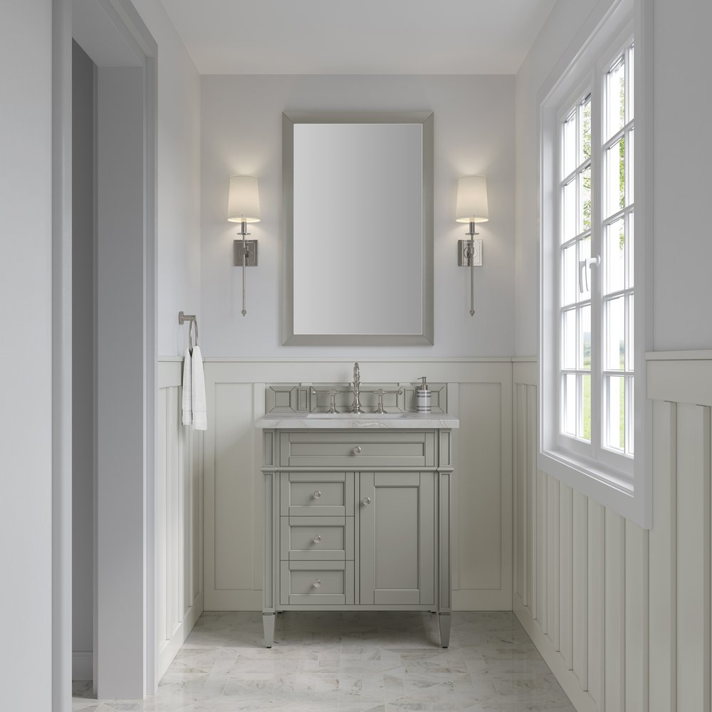 James Martin - Brittany 30" Single Vanity, Urban Gray, w/ 3 CM Victorian Silver Silestone Top - 650-V30-UGR-3VSL view 2