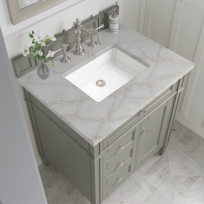 James Martin - Brittany 30" Single Vanity, Urban Gray, w/ 3 CM Victorian Silver Silestone Top - 650-V30-UGR-3VSL view 6