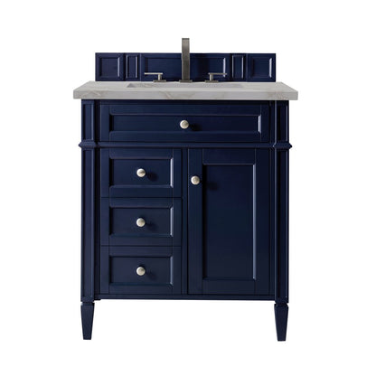 James Martin - Brittany 30" Single Vanity, Victory Bleu w/ 3 CM Victorian Silver Silestone Top - 650-V30-VBL-3VSL view 1