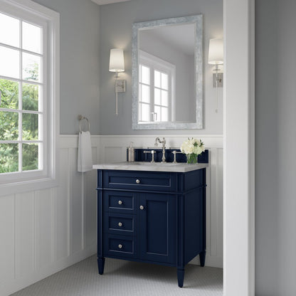 James Martin - Brittany 30" Single Vanity, Victory Bleu w/ 3 CM Victorian Silver Silestone Top - 650-V30-VBL-3VSL view 3