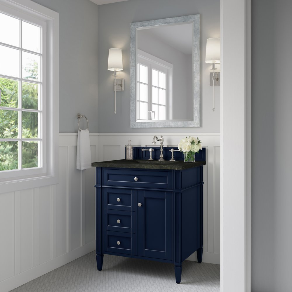 James Martin - Brittany 30" Single Vanity, Victory Blue, w/ 3 CM Phantome Eclos Top - 650-V30-VBL-3PHT view 3
