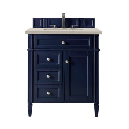 James Martin - Brittany 30" Single Vanity, Victory Blue, w/ 3 CM Siberian Silestone Top - 650-V30-VBL-3SFR view 1