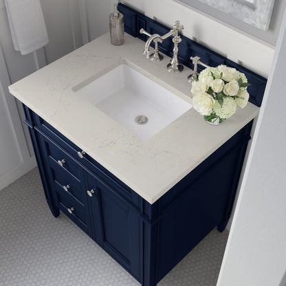 James Martin - Brittany 30" Single Vanity, Victory Blue, w/ 3 CM Siberian Silestone Top - 650-V30-VBL-3SFR view 5