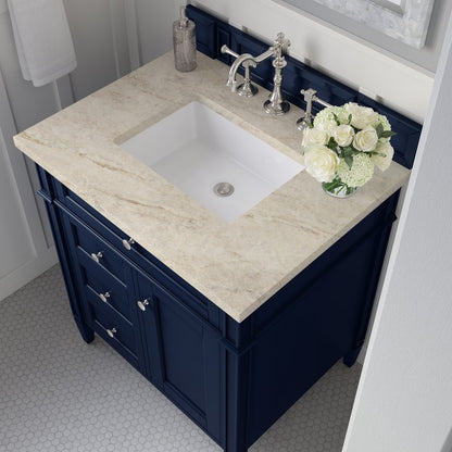 James Martin - Brittany 30" Single Vanity, Victory Blue, w/ 3 CM Tajnar Eclos Top - 650-V30-VBL-3TJR view 5