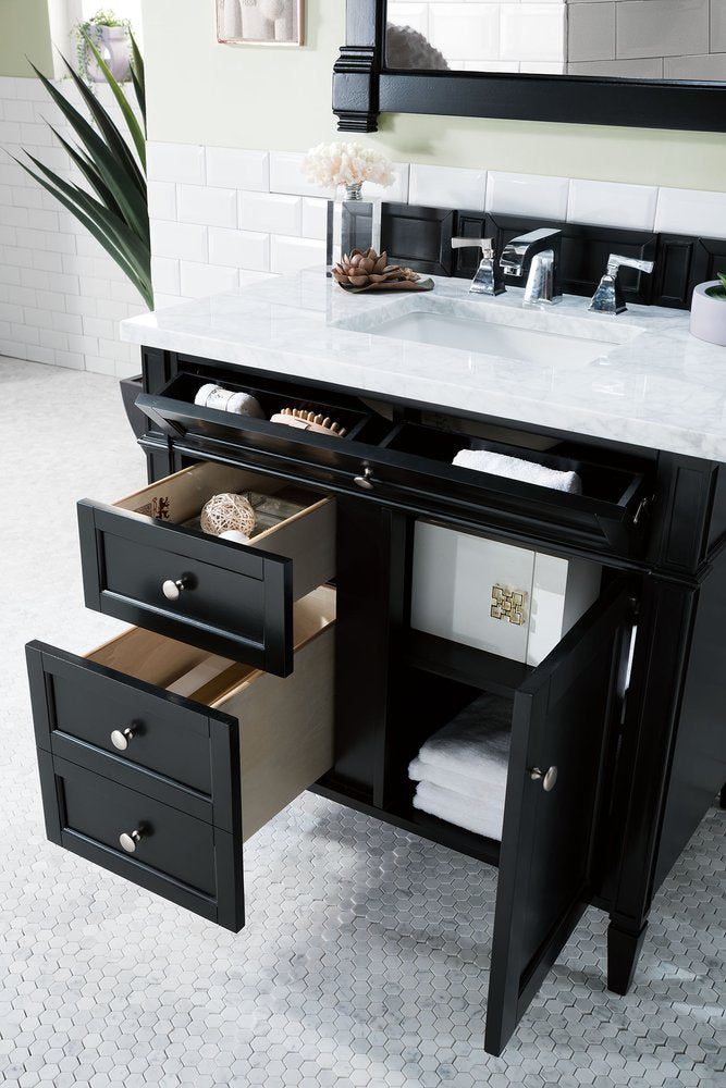 James Martin - Brittany 36" Single Vanity, Black Onyx w/ 3 CM Carrara Marble Top - 650-V36-BKO-3CAR view 4