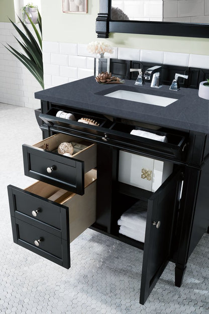 James Martin - Brittany 36" Single Vanity, Black Onyx w/ 3 CM Charcoal Soapstone Silestone Top - 650-V36-BKO-3CSP view 4