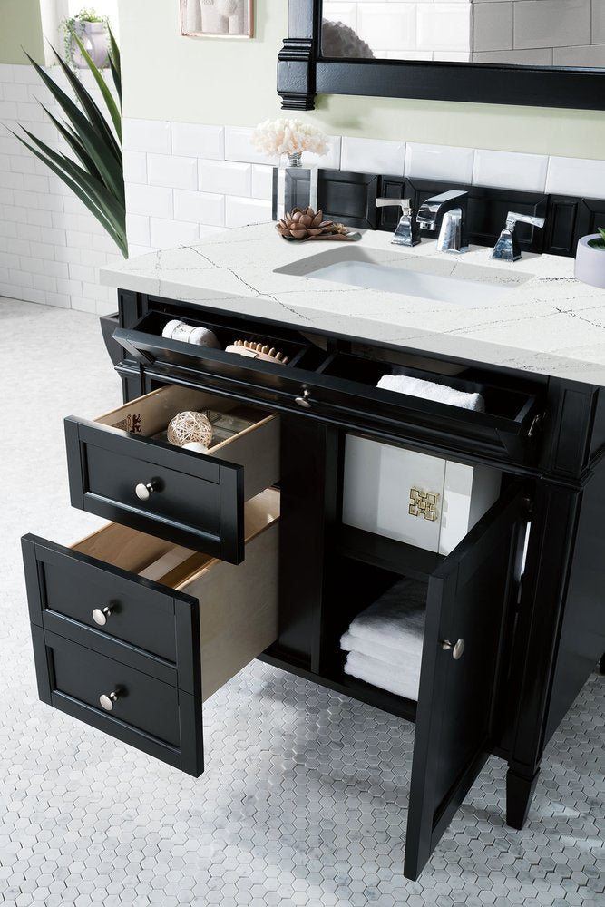James Martin - Brittany 36" Single Vanity, Black Onyx w/ 3 CM Ethereal Noctis Silestone Top - 650-V36-BKO-3ENC view 4