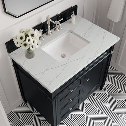 James Martin - Brittany 36" Single Vanity, Black Onyx w/ 3 CM Ethereal Noctis Silestone Top - 650-V36-BKO-3ENC view 5