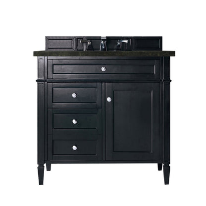 James Martin - Brittany 36" Single Vanity, Black Onyx, w/ 3 CM Phantome Eclos Top - 650-V36-BKO-3PHT view 1