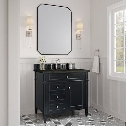 James Martin - Brittany 36" Single Vanity, Black Onyx, w/ 3 CM Phantome Eclos Top - 650-V36-BKO-3PHT view 3
