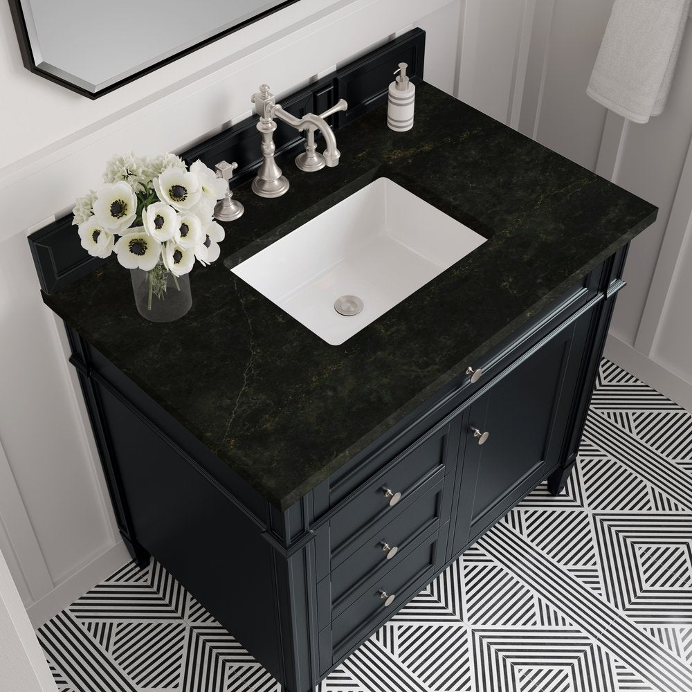 James Martin - Brittany 36" Single Vanity, Black Onyx, w/ 3 CM Phantome Eclos Top - 650-V36-BKO-3PHT view 4