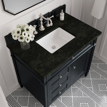 James Martin - Brittany 36" Single Vanity, Black Onyx, w/ 3 CM Phantome Eclos Top - 650-V36-BKO-3PHT view 4