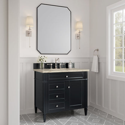 James Martin - Brittany 36" Single Vanity, Black Onyx, w/ 3 CM Tajnar Eclos Top - 650-V36-BKO-3TJR view 3