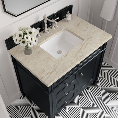 James Martin - Brittany 36" Single Vanity, Black Onyx, w/ 3 CM Tajnar Eclos Top - 650-V36-BKO-3TJR view 4