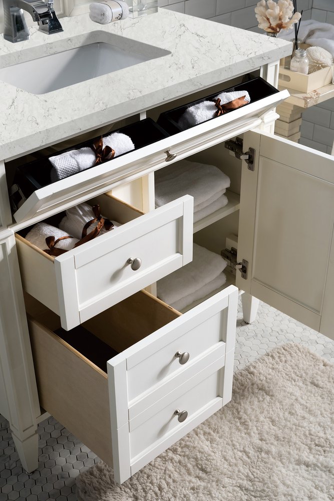 James Martin - Brittany 36" Single Vanity, Bright White w/ 3 CM Eternal Jasmine Pearl Silestone Top - 655-V36-BW-3EJP view 5
