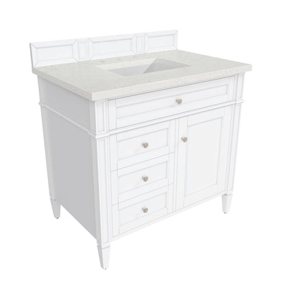 James Martin - Brittany 36" Single Vanity, Bright White w/ 3 CM Lime Delight Silestone Top - 655-V36-BW-3LDL view 8